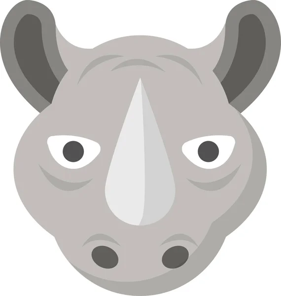 Rhino Rhinocéros Icône Safari Dans Style Plat — Image vectorielle