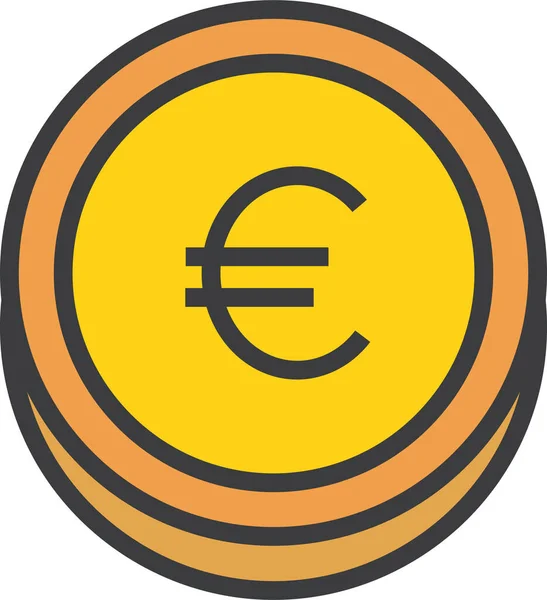 Значок Валюты Бизнес Монет Стиле Filledoutline — стоковый вектор