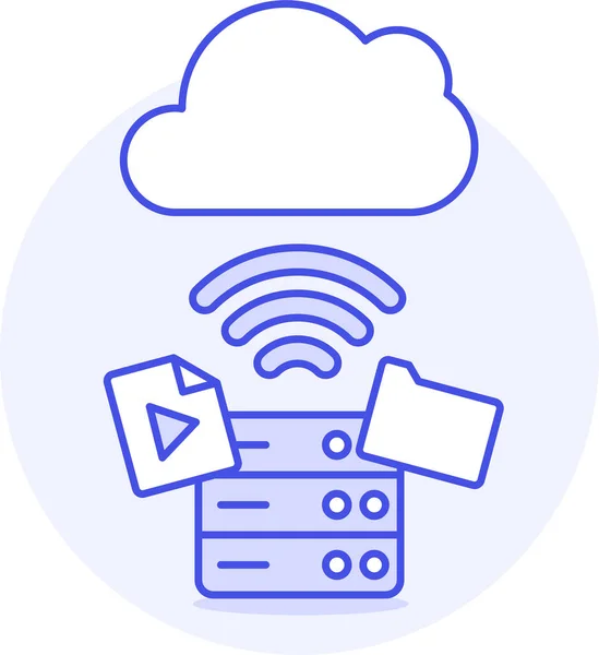 Ikona Cloud Computing Connect Stylu Filledoutline — Wektor stockowy