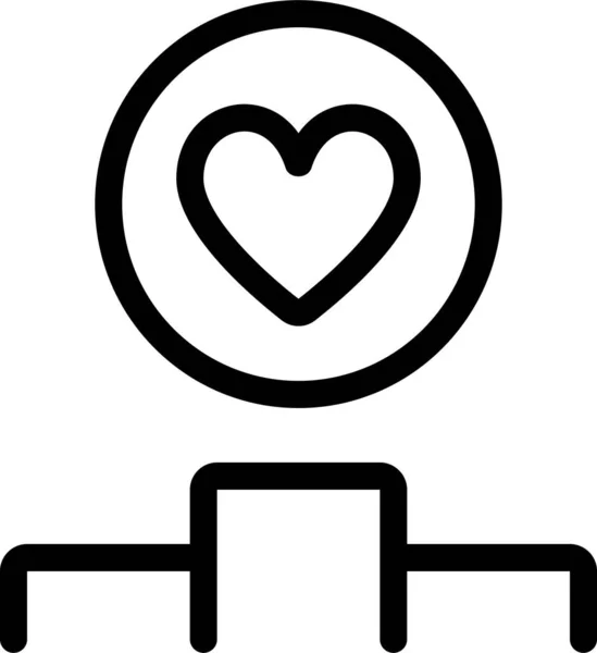 Heart Level Love Icon Outline Style — Stock Vector