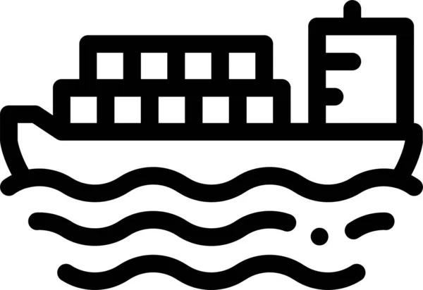Ikona Nákladní Námořní Lodi — Stockový vektor