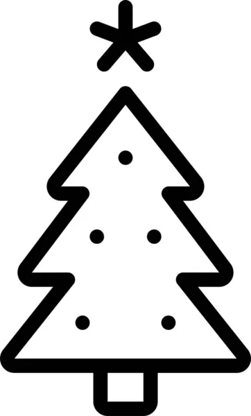 Firande Jul Dekoration Ikon Kontur Stil — Stock vektor