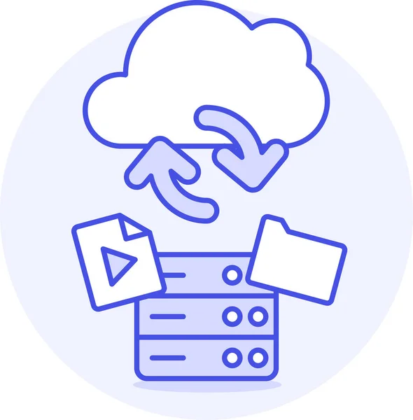 Copia Seguridad Icono Computación Nube Estilo Filledoutline — Vector de stock