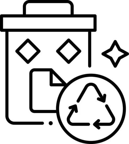 Αφαίρεση Εικονίδιο Διαγραφής Ανακύκλωσης Αποβλήτων Στυλ Περίγραμμα — Διανυσματικό Αρχείο