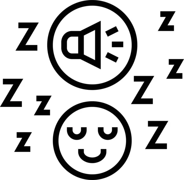 Music Sleep White Icon Outline Style — Stock Vector