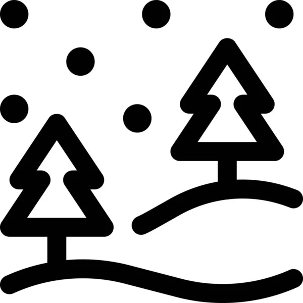 Vánoční Sněhová Dovolená Ikona Stylu Osnovy — Stockový vektor