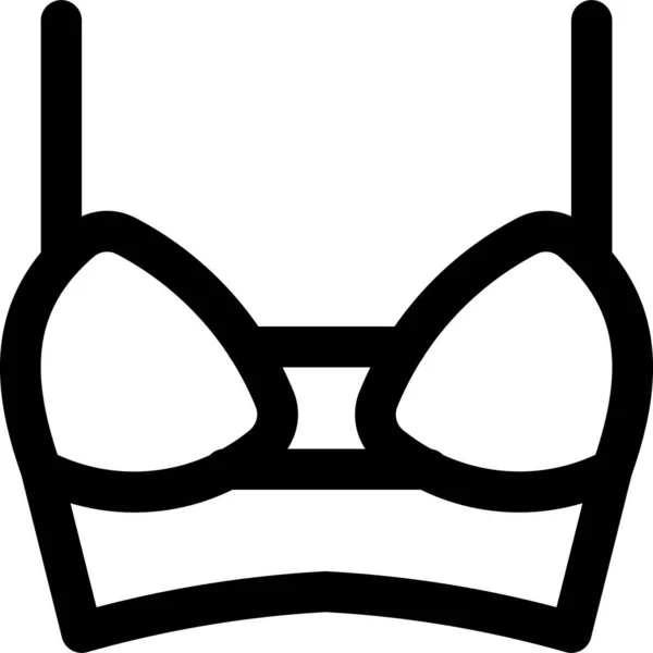 Beha Ondergoed Lingerie Pictogram Omtrek Stijl — Stockvector