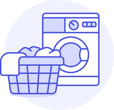basket cleaning clothes icon in filledoutline style clipart