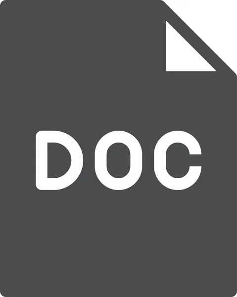 Doc Datei Text Symbol Solidem Stil — Stockvektor
