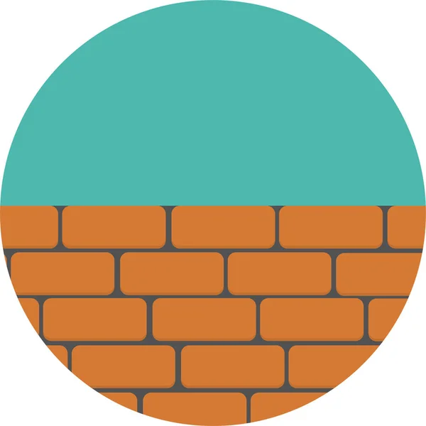 Briques Bâtiment Construction Icône Dans Style Badge — Image vectorielle