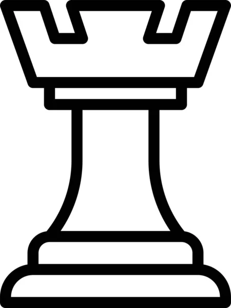 Значок Бизнес Шахмат Стиле Абрис — стоковый вектор