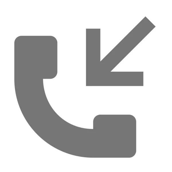 Flèche Téléphone Icône Appel Entrant Dans Style Solide — Image vectorielle