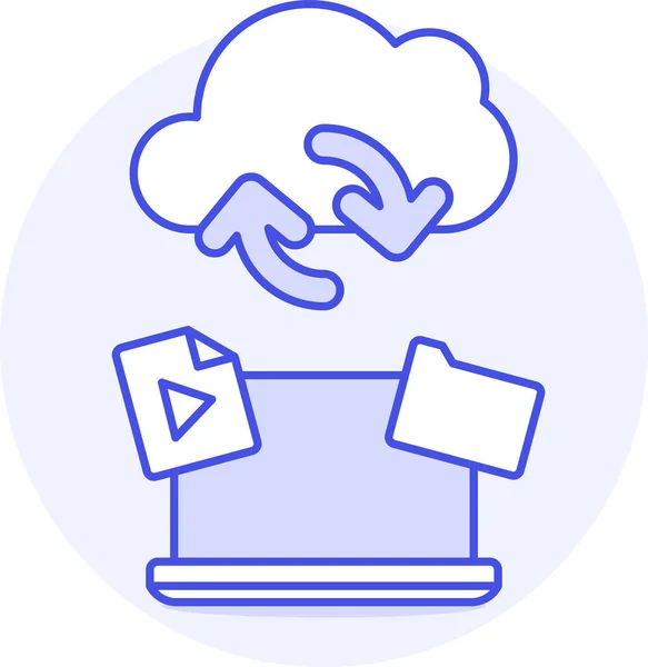 Icône Cloud Computing Sauvegarde Dans Style Filledoutline — Image vectorielle