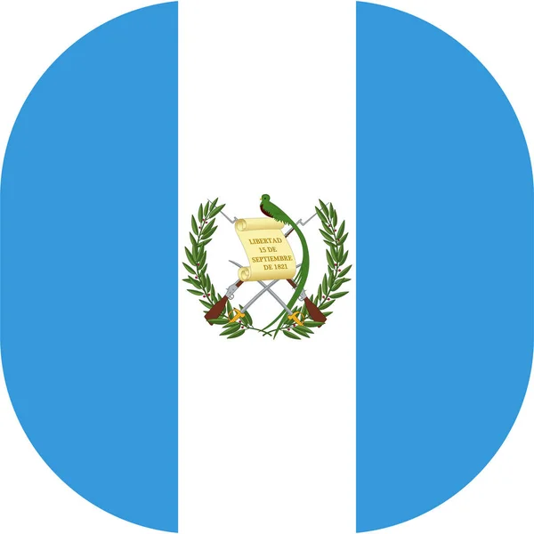 Land Flagga Guatemala Ikon Platt Stil — Stock vektor