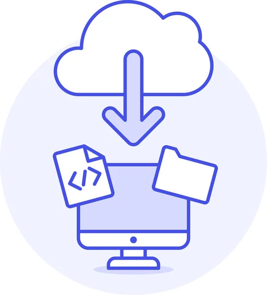 Cloud Computer Computing Icon Filedoutline Stil — Stockvektor