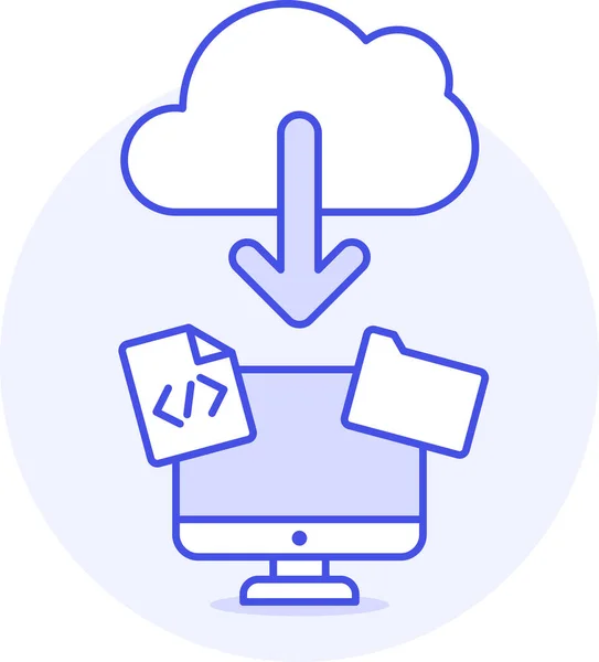 Cloud Computer Computing Icon Estilo Filledoutline — Archivo Imágenes Vectoriales