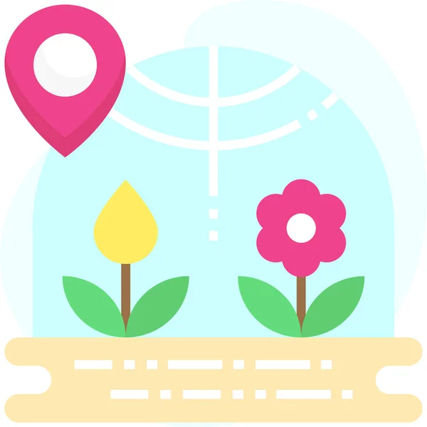 Botanische Tuin Gps Icoon — Stockvector