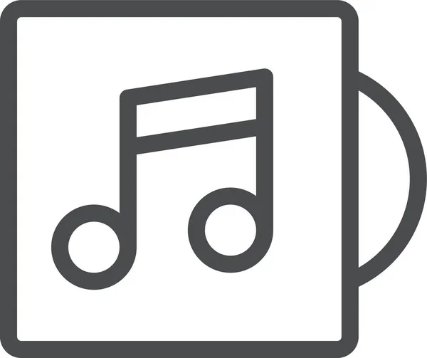 Album Musik Audio Ikone Umriss Stil — Stockvektor