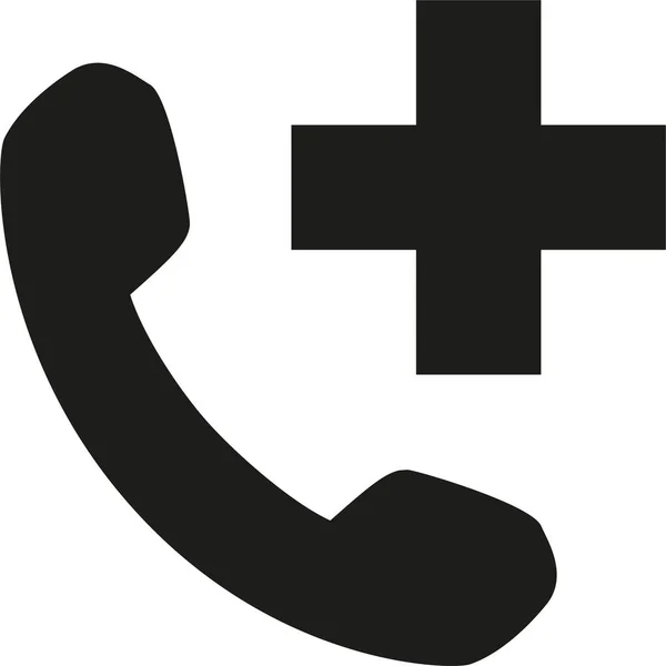 Telefono Aggiungere Icona Solida Stile Solido — Vettoriale Stock