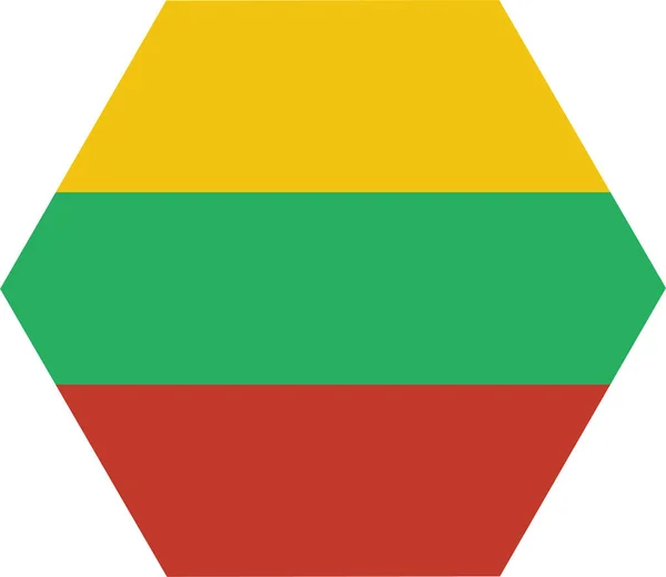 Land Vlag Lithuania Pictogram Platte Stijl — Stockvector