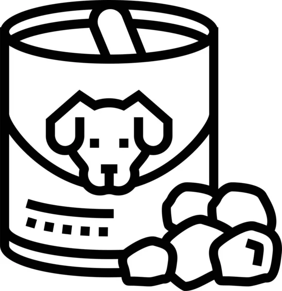 Canned Food Dog Icon Outline Style — Stock Vector