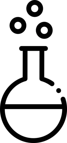 Química Icono Experimento Cónico Estilo Esquema — Vector de stock