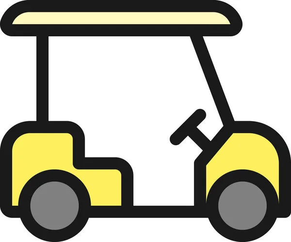 Golf Cart Filledoutline Icon Filledoutline Style — Stock Vector