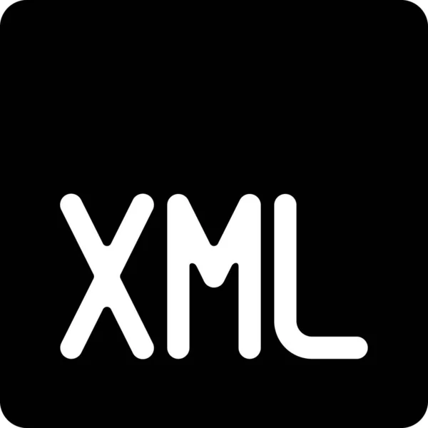 Xmlコードファイルのアイコンをソリッドスタイルで — ストックベクタ