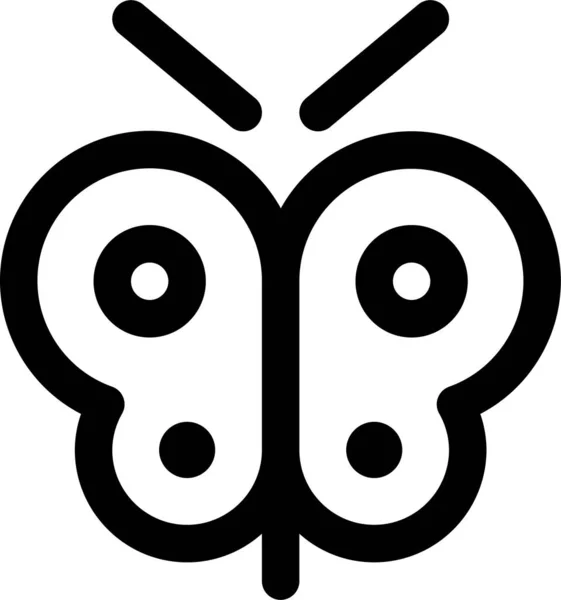 Иконка Бабочки Летающего Насекомого Стиле Контура — стоковый вектор