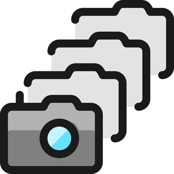 拍摄图片相机图标在文件轮廓风格 — 图库矢量图片