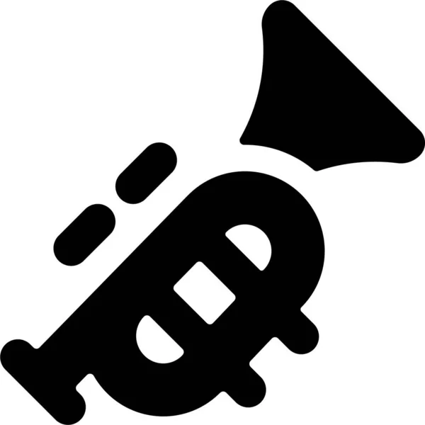 Instrumento Trompeta Icono Audio Estilo Sólido — Archivo Imágenes Vectoriales