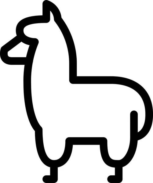 Animal Alpaca Icono Piel Estilo Contorno — Archivo Imágenes Vectoriales