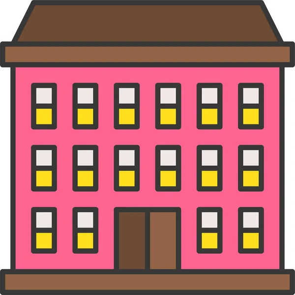 Icono Edificio Arquitectura Apartamento Estilo Filledoutline — Vector de stock