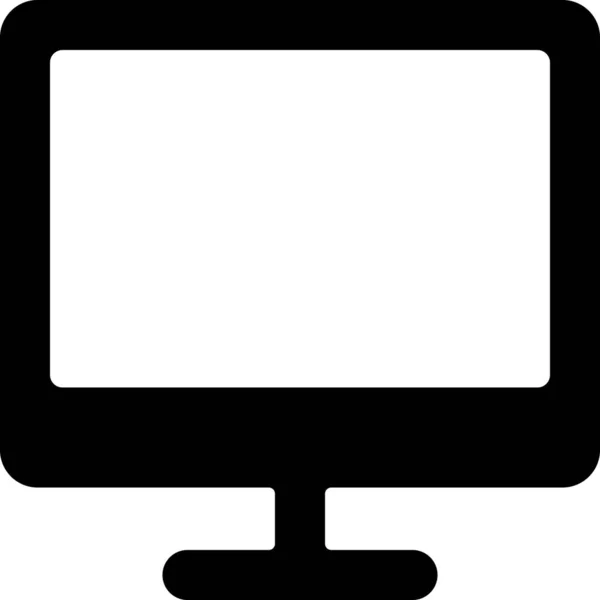 Monitor Computer Screen Icon Solid Style — Stock Vector