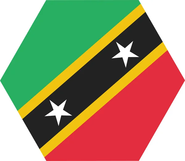 Ikona Země Vlajky Kitts Plochém Stylu — Stockový vektor