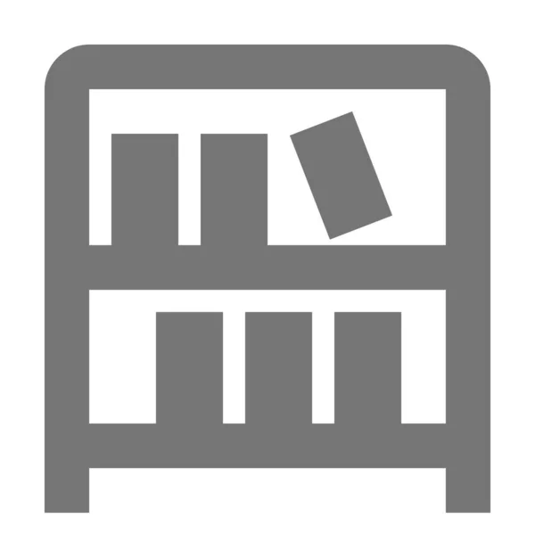 Estante Del Libro Icono Archivo Estilo Sólido — Vector de stock