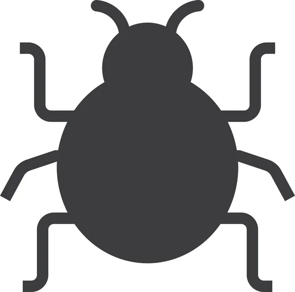Attack Bug Protection Icon Solid Style — Stock Vector