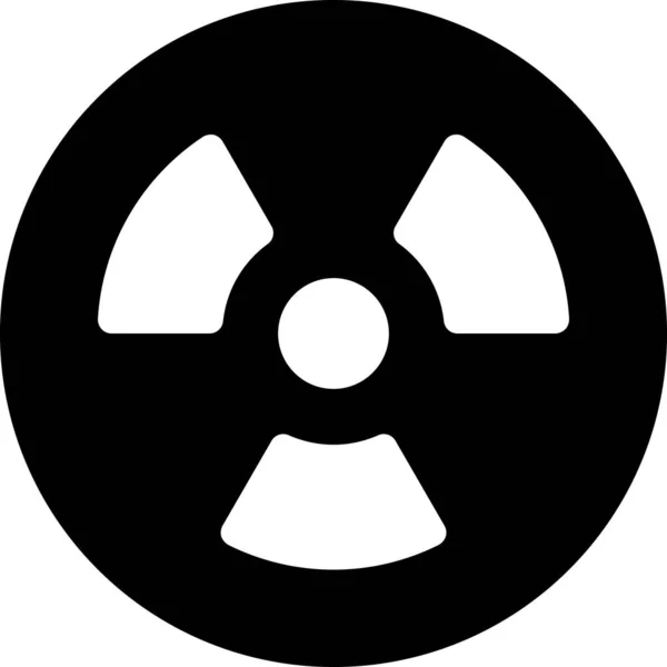 Radioactive Circle Danger Icon Solid Style — Stock Vector