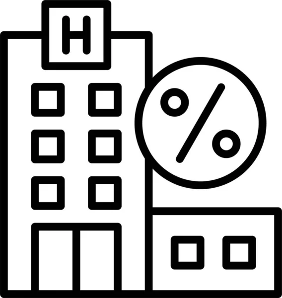 Building Discount Hostel Icon Summer Category — Stock Vector