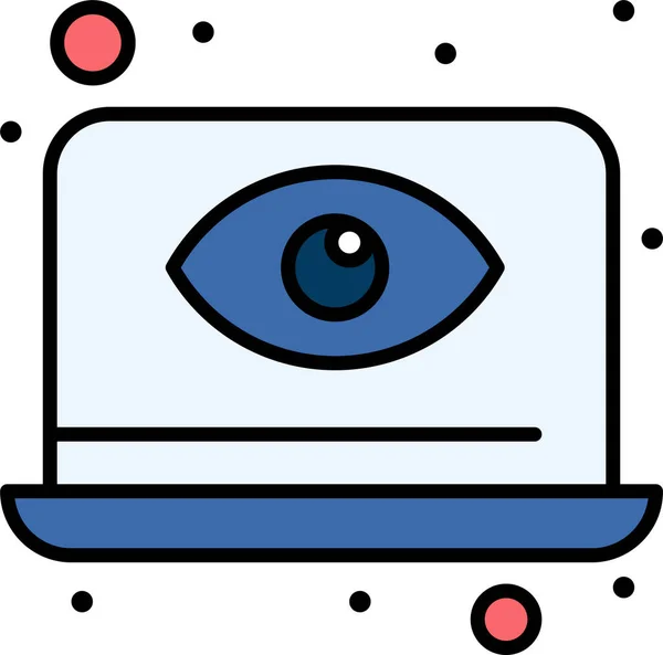 Computer Laptop Auge Symbol Umrissstil — Stockvektor