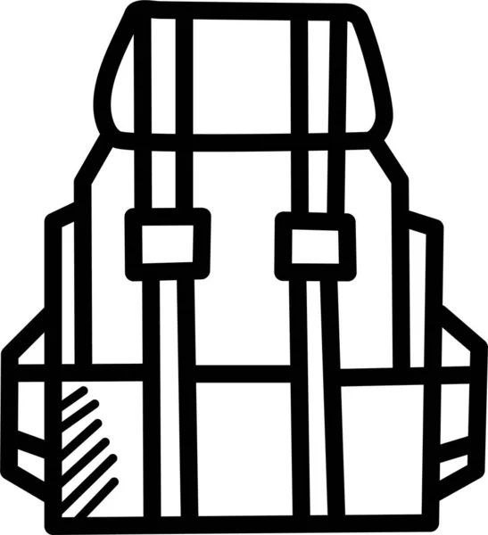 バックパック手描きスタイルの手荷物キャンプアイコン — ストックベクタ