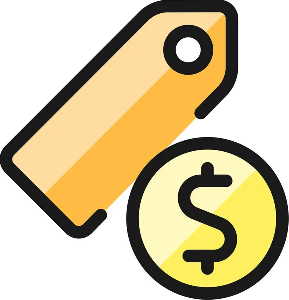 Tags Cash Filedoutline Icoon Filedoutline Stijl — Stockvector