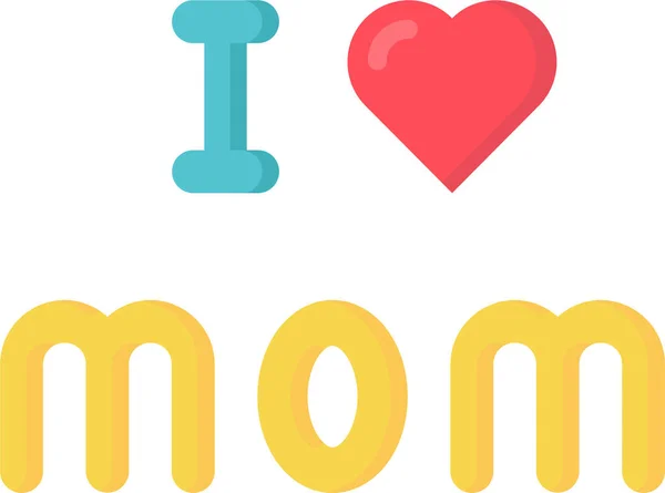 Love Mom Icon Flat Style — стоковый вектор
