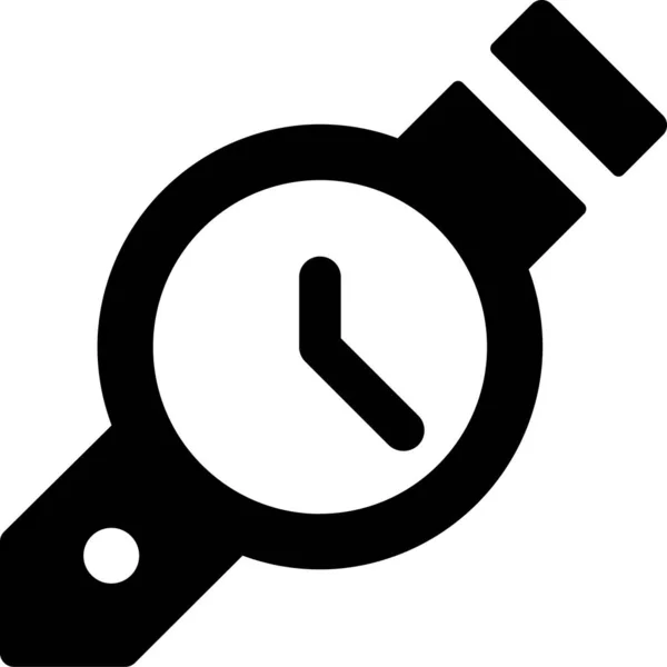 Relógio Ícone Medida Tempo Estilo Sólido — Vetor de Stock