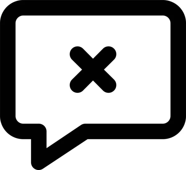 Annuler Icône Communication Chat Dans Style Contour — Image vectorielle
