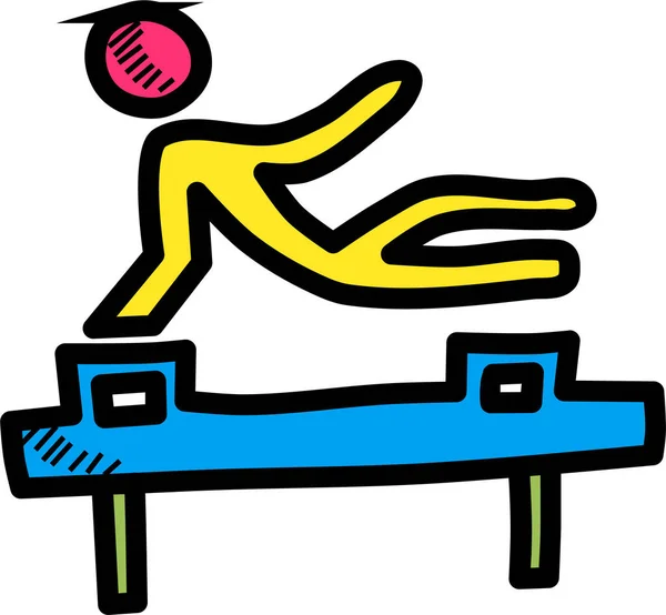 Akrobasi Jimnastik Salonu Simgesi Dosya Ana Hatları Biçiminde — Stok Vektör