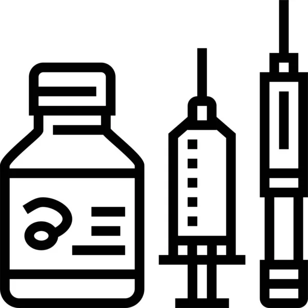 Φάρμακα Παρασκευάσματα Θεραπεία Εικονίδιο Στυλ Περίγραμμα — Διανυσματικό Αρχείο