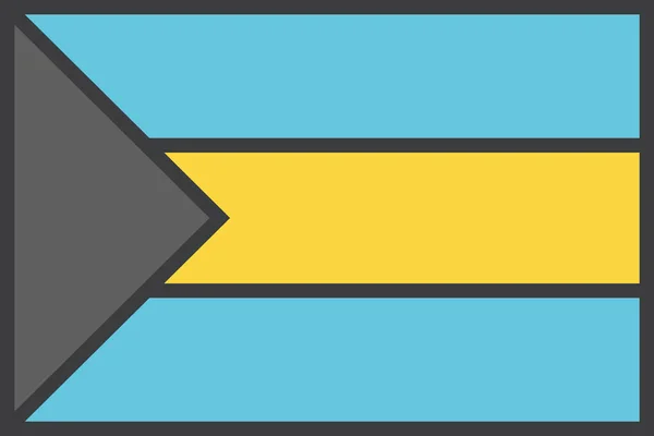 Bahamas Icono Bandera Del País Estilo Filledoutline — Vector de stock