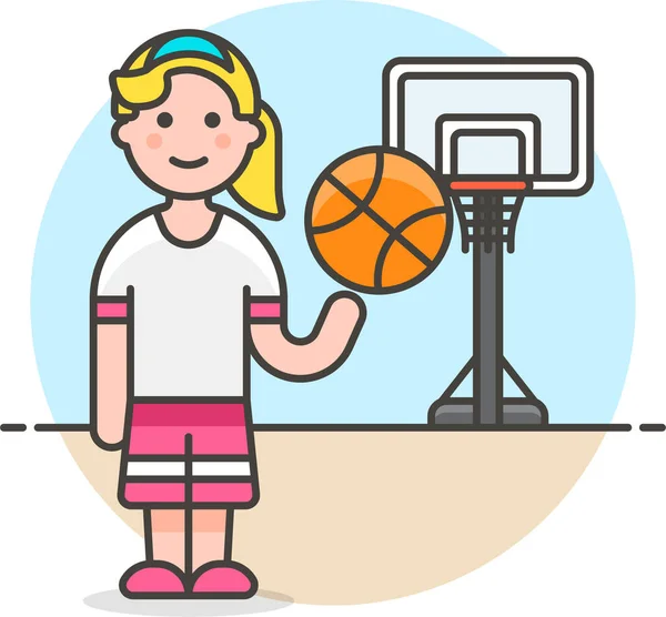 Икона Баскетболиста Спортивной Категории — стоковый вектор