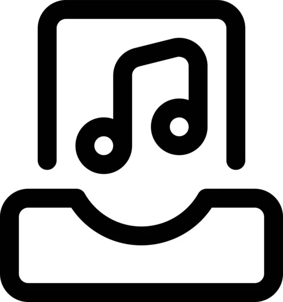 Ikona Mail Szuflady Muzyki Stylu Zarysu — Wektor stockowy